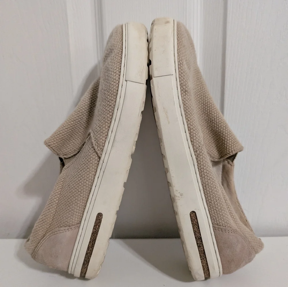 Birkenstock Oswego Canvas Slip-On Shoes Beige Mens Size 41 US 8-8.5 Narrow